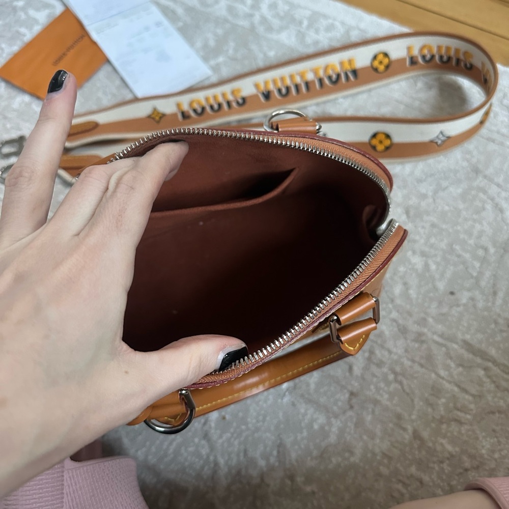 Louis Vuitton Alma Handbag Miel Epi Leather Jacquard Strap Original Receipt - Picture 10 of 12
